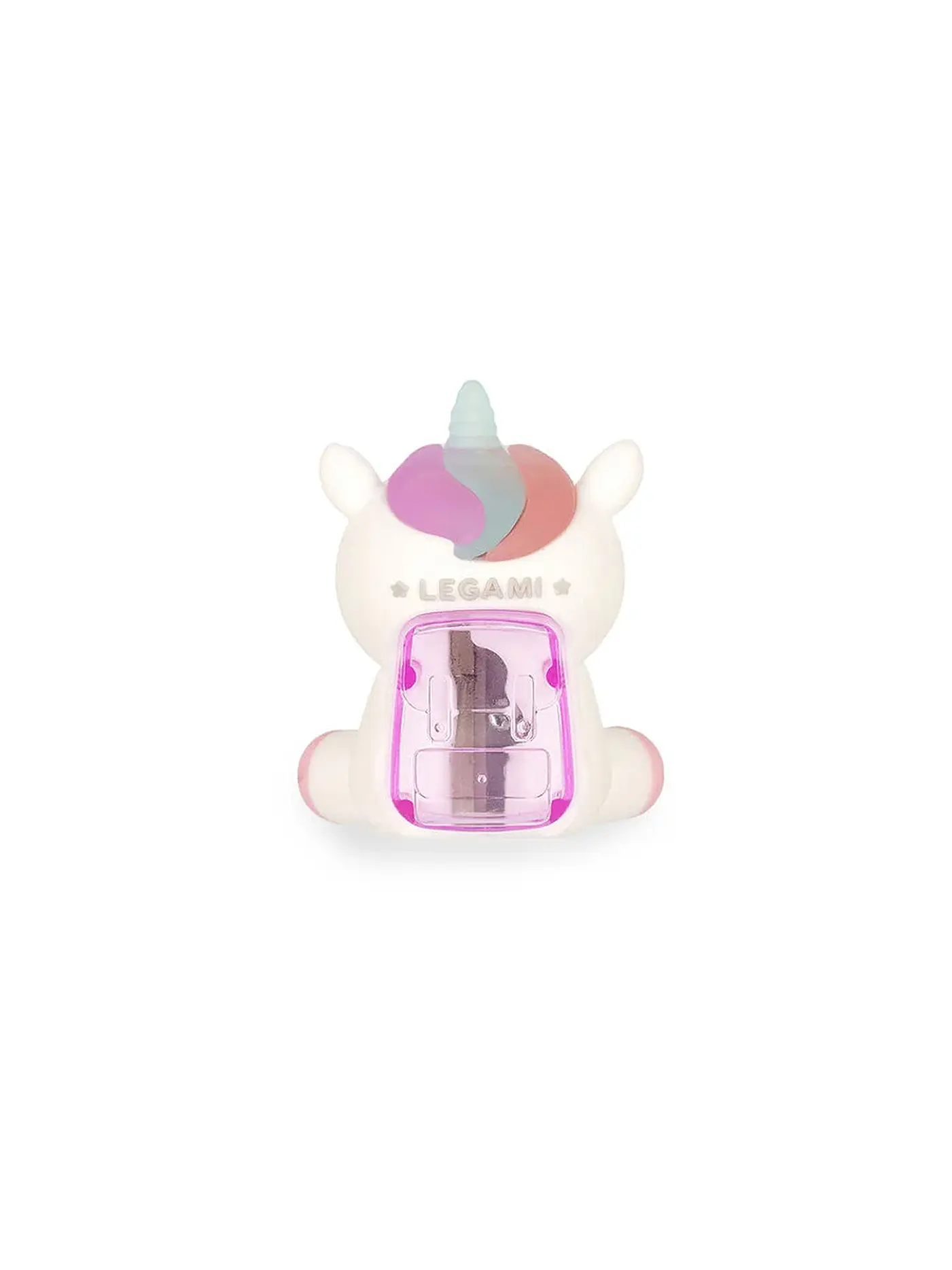 LEGAMI | Leuchtender Bleistiftspitzer mit Behälter – Anspitzen ist Magie UNICORN | 